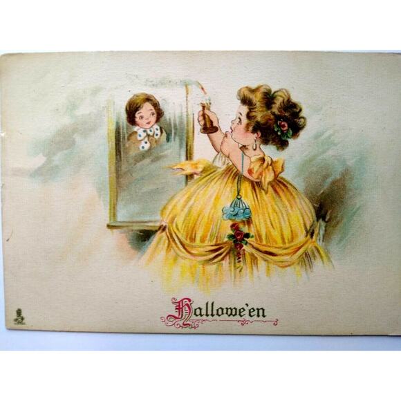 Victorian Halloween Postcard Tucks 803 Children Original 1914 Providence RI - Picture 4 of 4